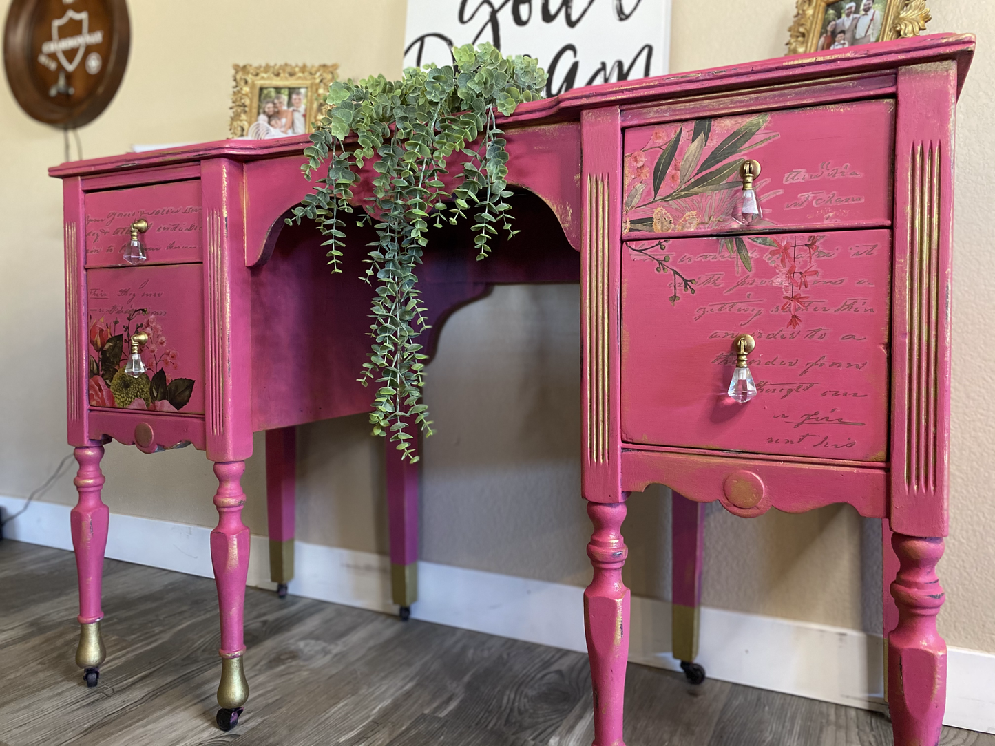 Pink Antique Desk image 1