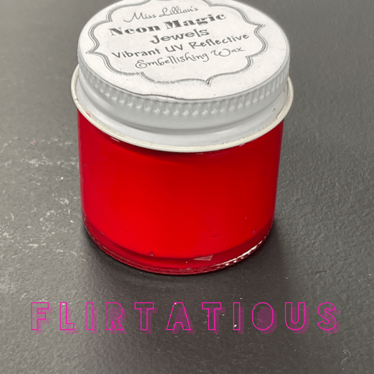 Miss Lillians Chock Paint Neon Waxes FLIRTACIOUS-NEON Gilding Wax Jewels (Flamingo Pink)