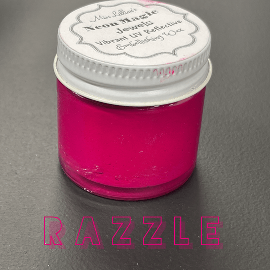 Miss Lillians Chock Paint Neon Waxes RAZZLE-NEON Gilding Wax Jewels (Deep Pink)