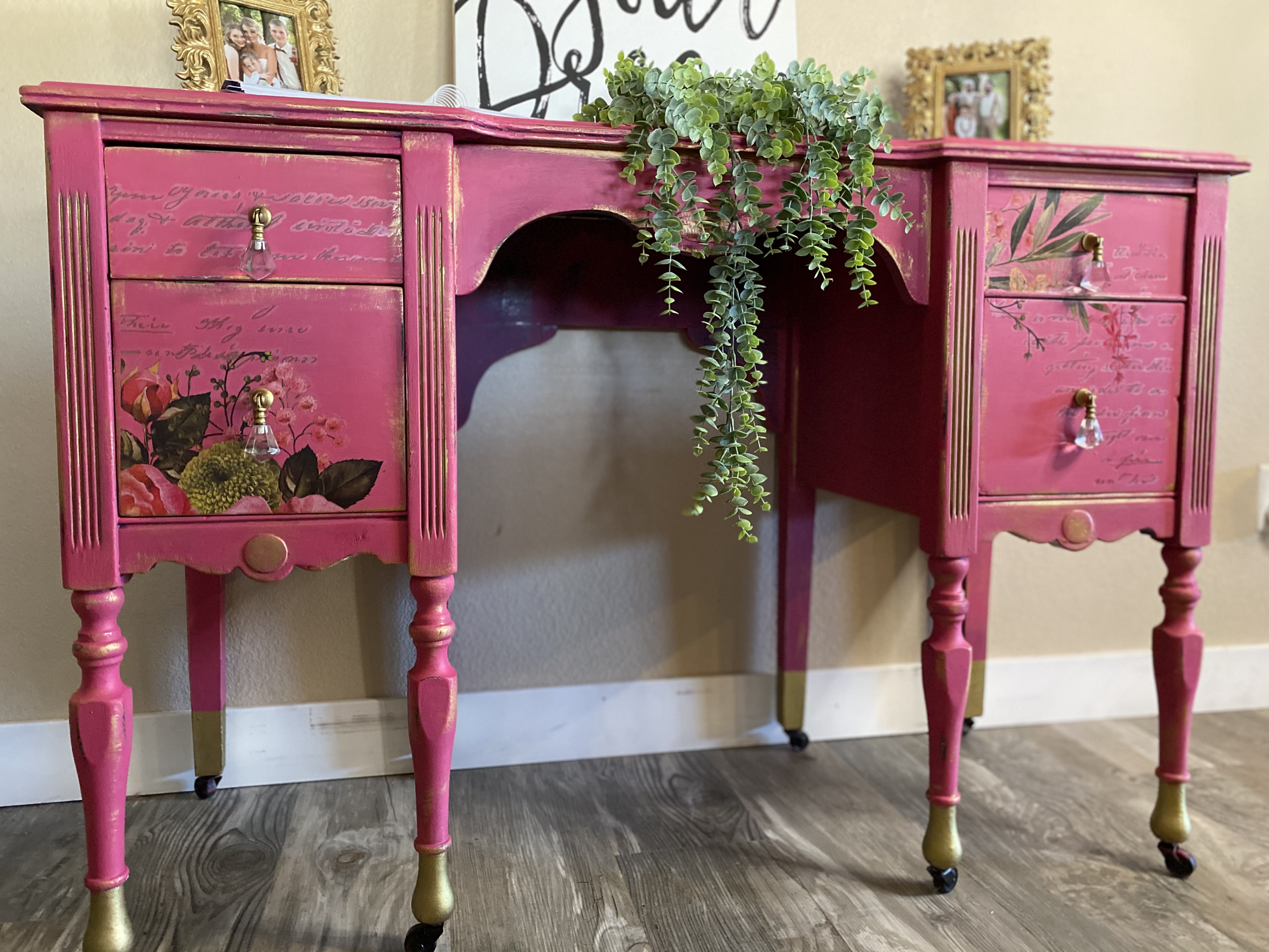 Pink Antique Desk image 9