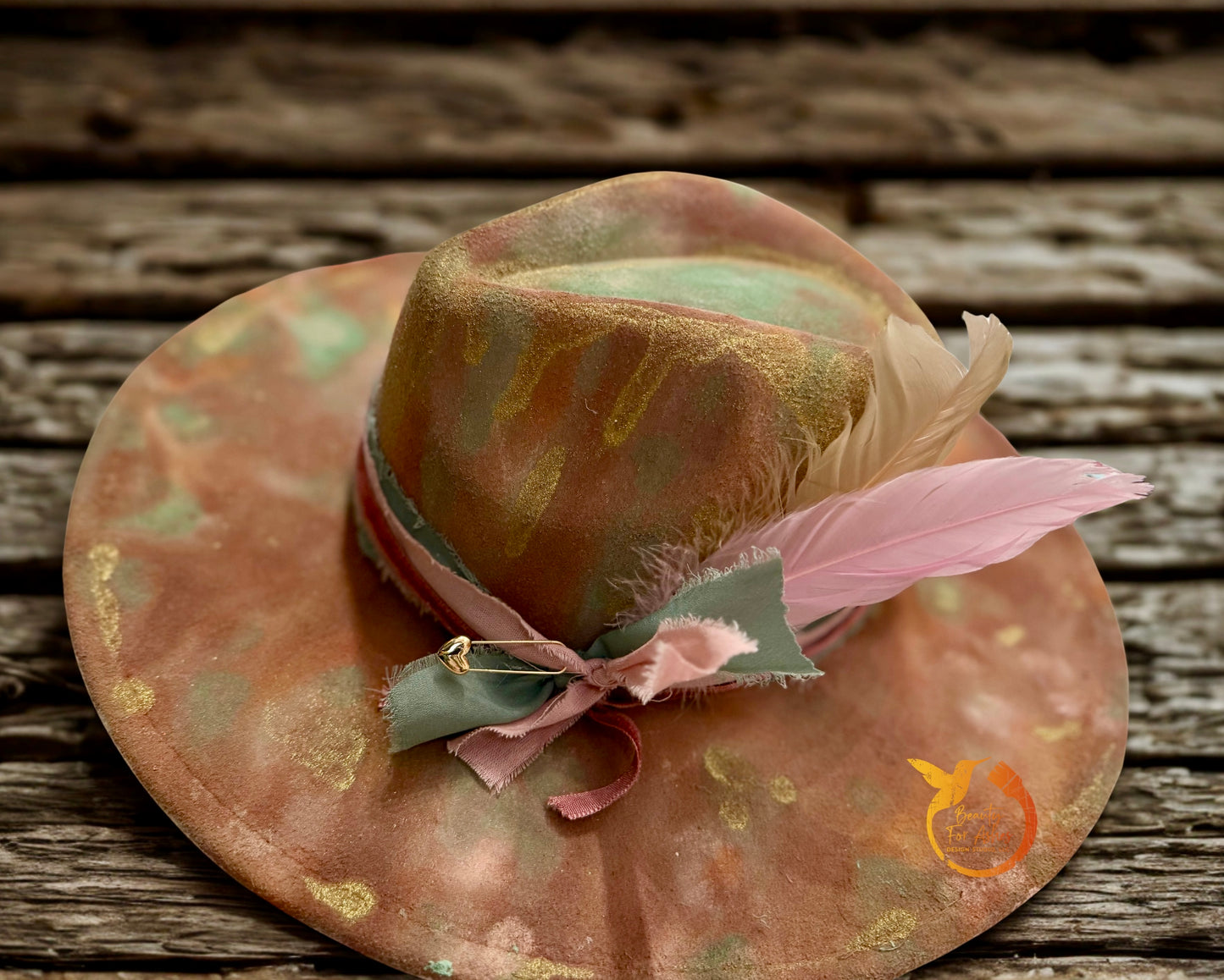Pink, Mint, & Gold Hat
