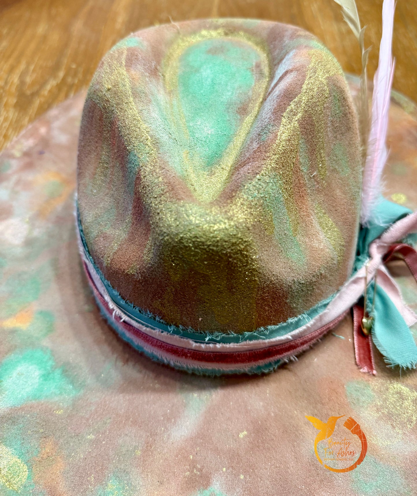 Pink, Mint, & Gold Hat