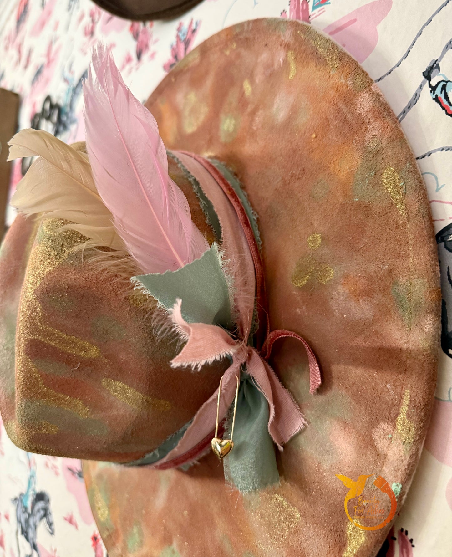 Pink, Mint, & Gold Hat