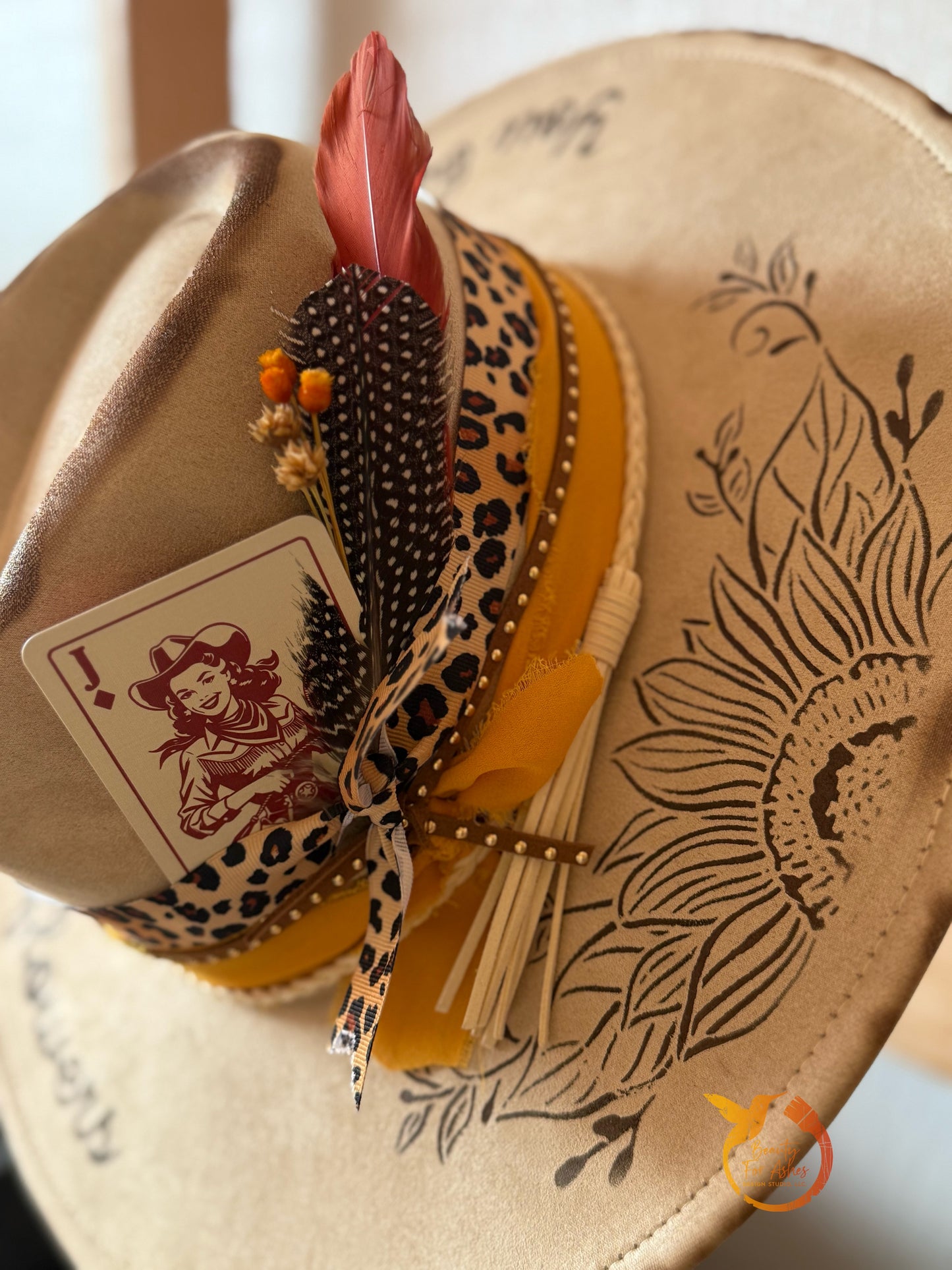 Sunflower/You Belong Amongst the Wildflowers Custom Wide Brim Hat