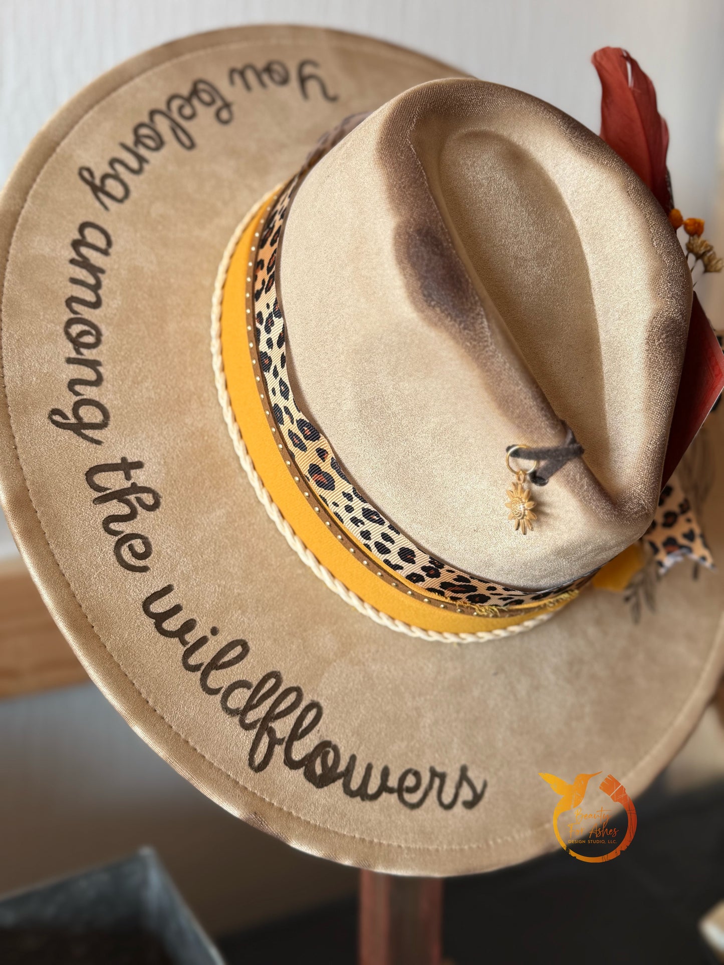 Sunflower/You Belong Amongst the Wildflowers Custom Wide Brim Hat