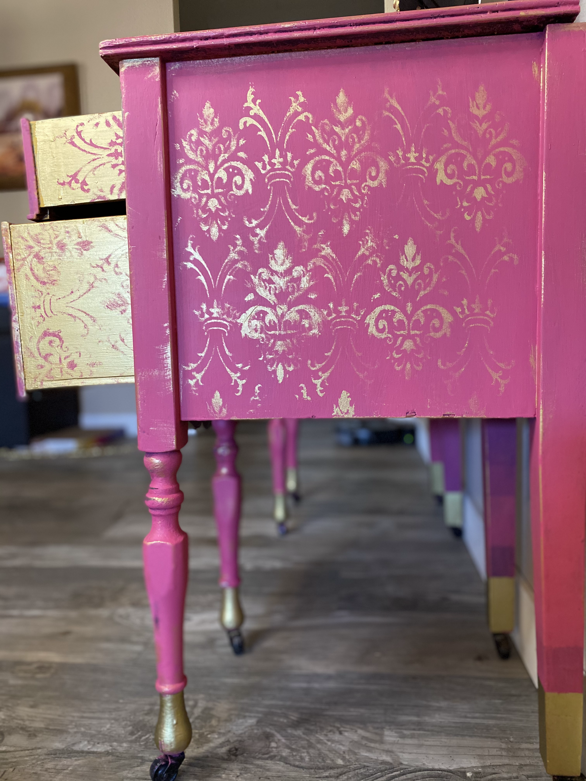 Pink Antique Desk image 12