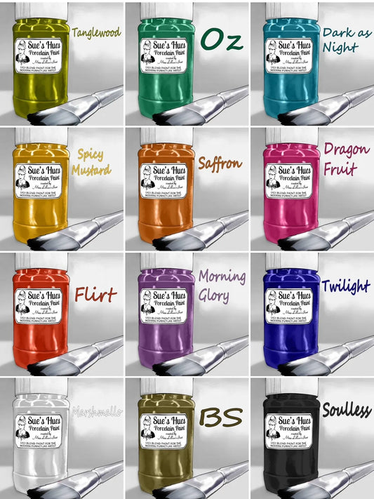Sue's Hues Porcelain Paint: Spicy Mustard (yellow) | Chalk & Clay Paint |